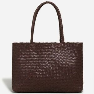 Madewell Handwoven Leather Tote In Coffee Bean